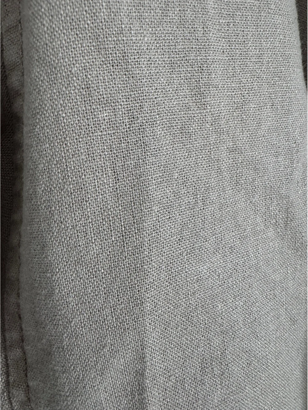 LOFT Women's Linen Cotton Ruffle Front Jacket Medium Taupe